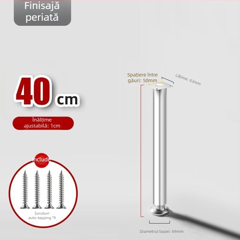 Picioare pentru mobilier din oțel inoxidabil 304, groase, reglabile, pernă de ridicare pentru dulapuri de bucătărie, canapele, dulapuri TV, baie și măsuțe de cafea