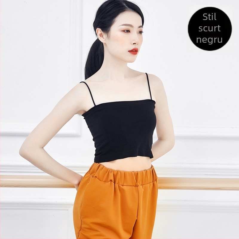Top de dans modern pentru femei, cu pernă pentru bust, material nylon 90%, căptușeală din amestec de fibre chimice 90%, model solid