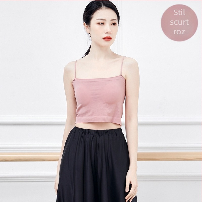 Top de dans modern pentru femei, cu pernă pentru bust, material nylon 90%, căptușeală din amestec de fibre chimice 90%, model solid