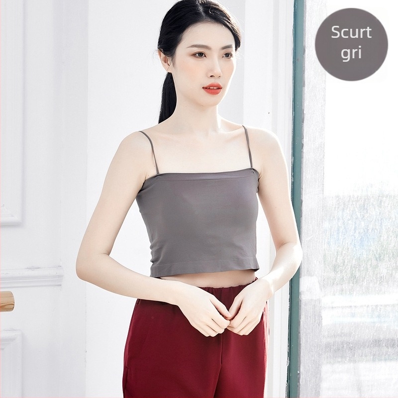 Top de dans modern pentru femei, cu pernă pentru bust, material nylon 90%, căptușeală din amestec de fibre chimice 90%, model solid