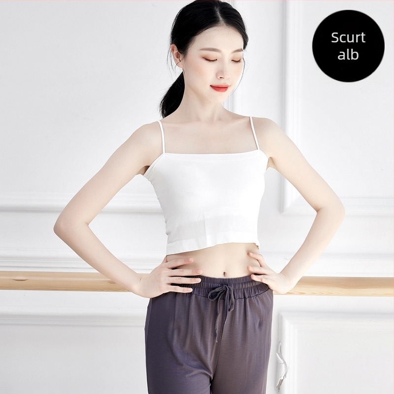 Top de dans modern pentru femei, cu pernă pentru bust, material nylon 90%, căptușeală din amestec de fibre chimice 90%, model solid