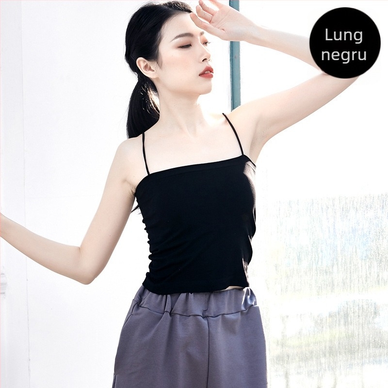 Top de dans modern pentru femei, cu pernă pentru bust, material nylon 90%, căptușeală din amestec de fibre chimice 90%, model solid