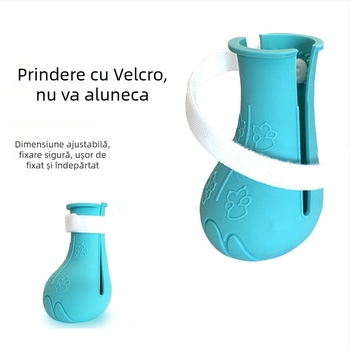 Pantofi pentru pisici din cauciuc, anti-derapare, stil desen animat, culoare solidă