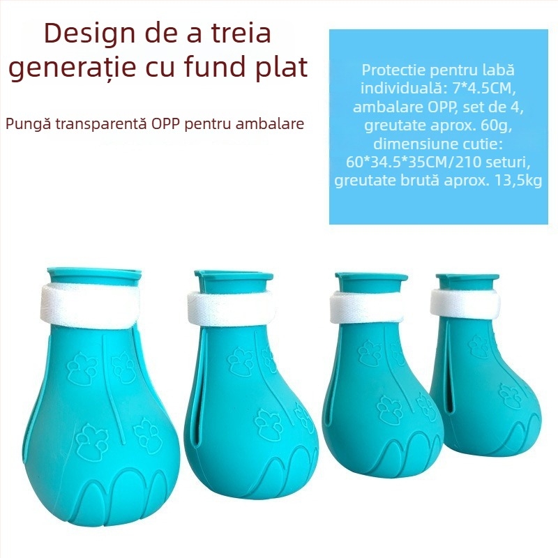 Pantofi pentru pisici din cauciuc, anti-derapare, stil desen animat, culoare solidă