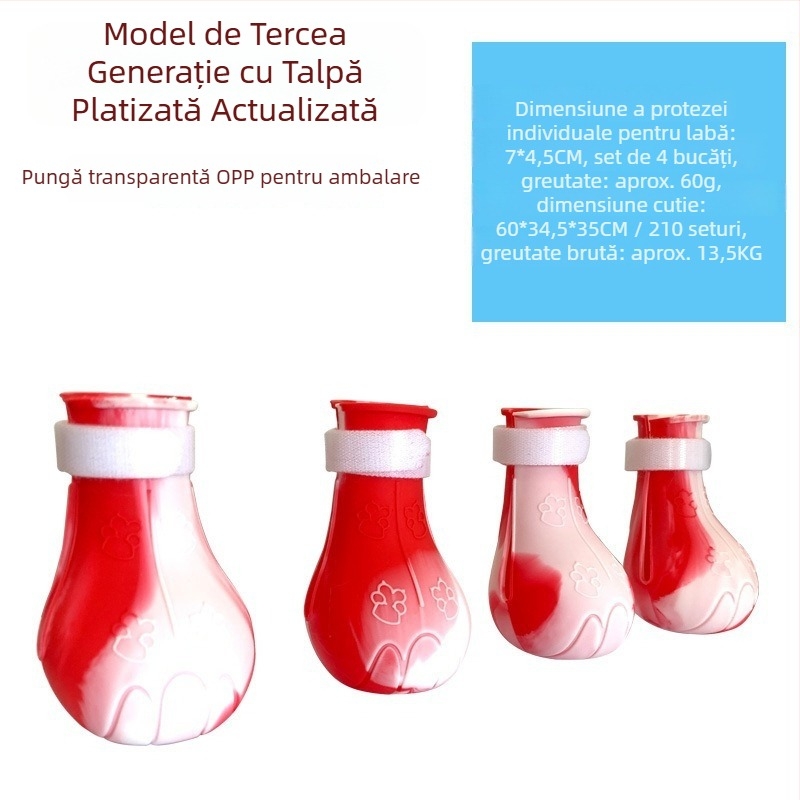 Pantofi pentru pisici din cauciuc, anti-derapare, stil desen animat, culoare solidă