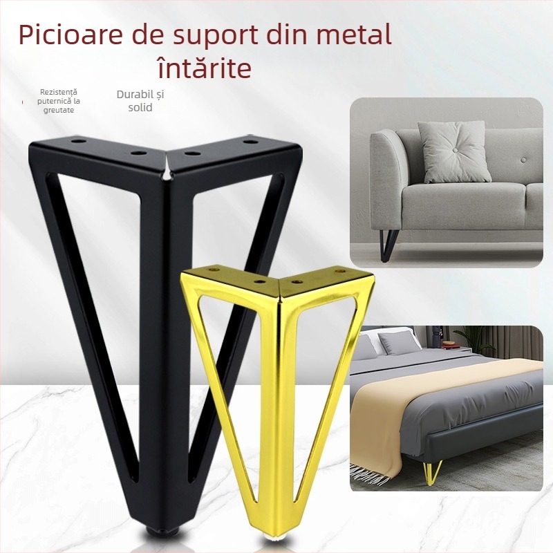 HX005 Picior de mobilier pentru ridicare, din oțel laminat la rece, stil modern minimalist, finisaj electroplating cu pulberi, potrivit pentru canapele, măsuțe de cafea și dulapuri TV