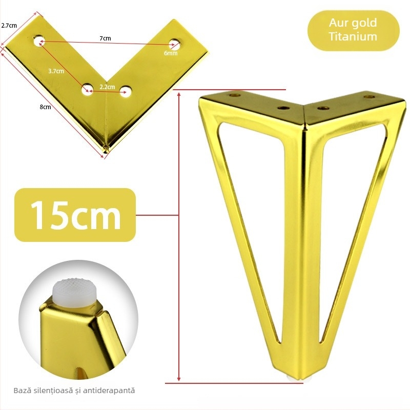 HX005 Picior de mobilier pentru ridicare, din oțel laminat la rece, stil modern minimalist, finisaj electroplating cu pulberi, potrivit pentru canapele, măsuțe de cafea și dulapuri TV