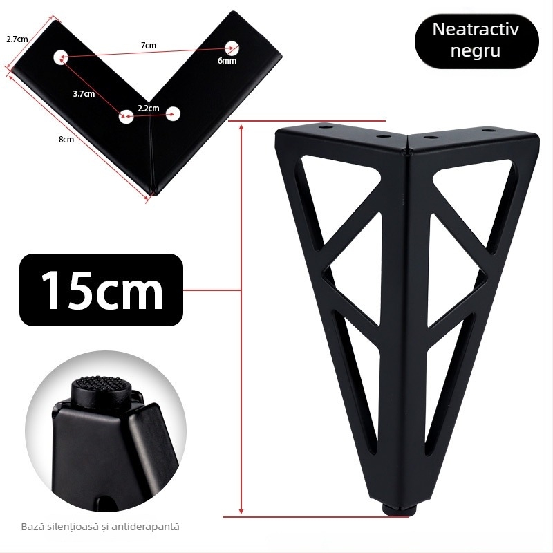 HX005 Picior de mobilier pentru ridicare, din oțel laminat la rece, stil modern minimalist, finisaj electroplating cu pulberi, potrivit pentru canapele, măsuțe de cafea și dulapuri TV