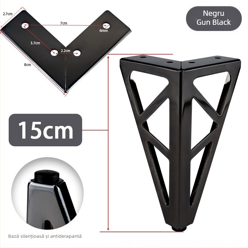 HX005 Picior de mobilier pentru ridicare, din oțel laminat la rece, stil modern minimalist, finisaj electroplating cu pulberi, potrivit pentru canapele, măsuțe de cafea și dulapuri TV