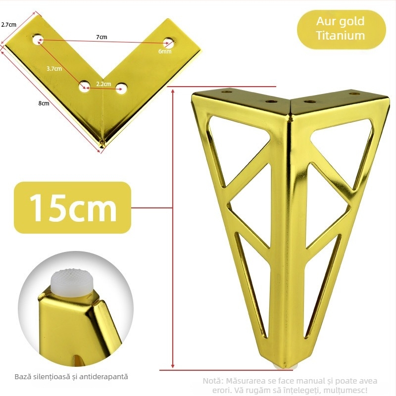 HX005 Picior de mobilier pentru ridicare, din oțel laminat la rece, stil modern minimalist, finisaj electroplating cu pulberi, potrivit pentru canapele, măsuțe de cafea și dulapuri TV