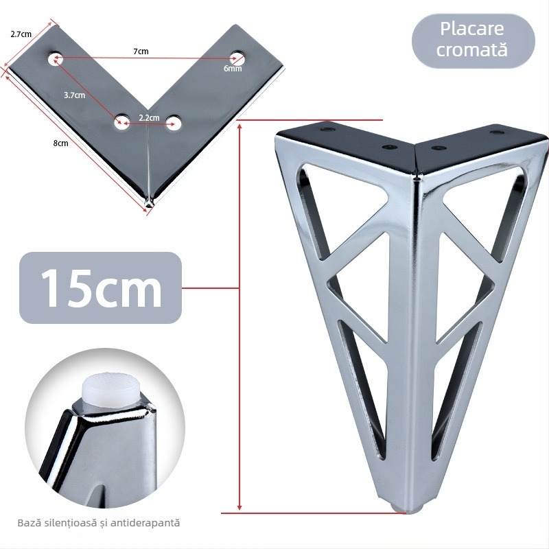 HX005 Picior de mobilier pentru ridicare, din oțel laminat la rece, stil modern minimalist, finisaj electroplating cu pulberi, potrivit pentru canapele, măsuțe de cafea și dulapuri TV