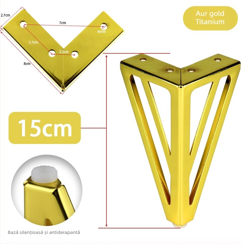 HX005 Picior de mobilier pentru ridicare, din oțel laminat la rece, stil modern minimalist, finisaj electroplating cu pulberi, potrivit pentru canapele, măsuțe de cafea și dulapuri TV