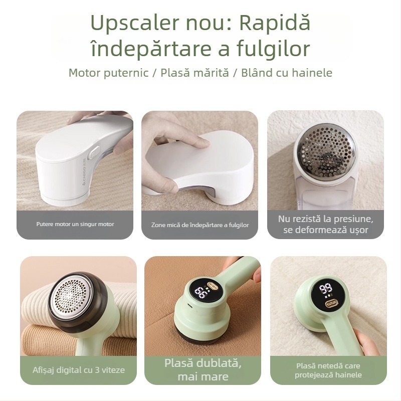 Îndepărtător de puf pentru haine, dispozitiv casnic, sigur pentru țesături, design modern minimalist, lansat în 2024