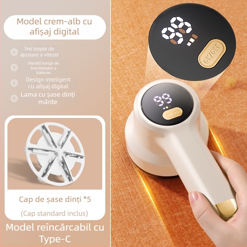 Îndepărtător de puf pentru haine, dispozitiv casnic, sigur pentru țesături, design modern minimalist, lansat în 2024