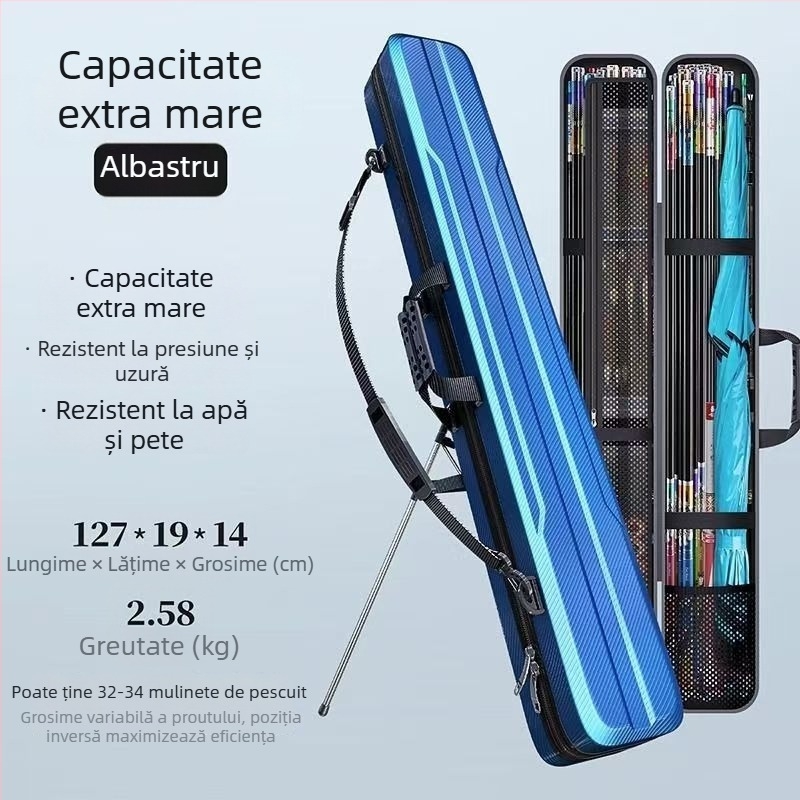 Geantă nouă pentru undițe cu carcasă rigidă, cutie de depozitare impermeabilă, dreptunghiulară