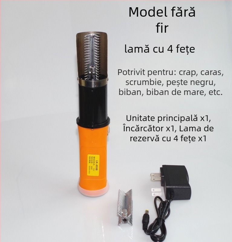 Curățător electric pentru solzi de pește, accesoriu pentru răzuire bambus (Brand: Other; Importat: Nu; Categorie: Orange opener/peeler)