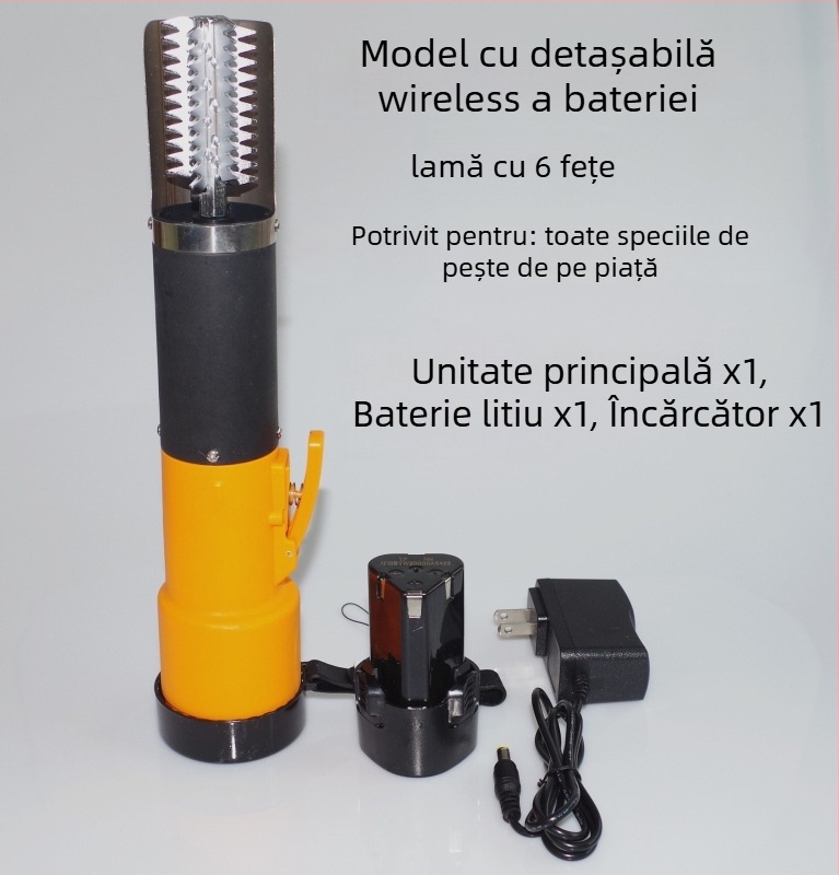 Curățător electric pentru solzi de pește, accesoriu pentru răzuire bambus (Brand: Other; Importat: Nu; Categorie: Orange opener/peeler)