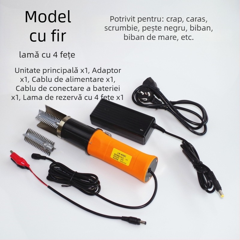 Curățător electric pentru solzi de pește, accesoriu pentru răzuire bambus (Brand: Other; Importat: Nu; Categorie: Orange opener/peeler)