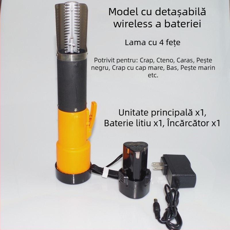 Curățător electric pentru solzi de pește, accesoriu pentru răzuire bambus (Brand: Other; Importat: Nu; Categorie: Orange opener/peeler)