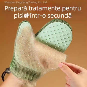 Mănuși de îngrijire pentru pisici – elimină părul liber, mănuși de masaj, potrivite pentru pisici Ragdoll și cu păr lung; Brand Lingxiang