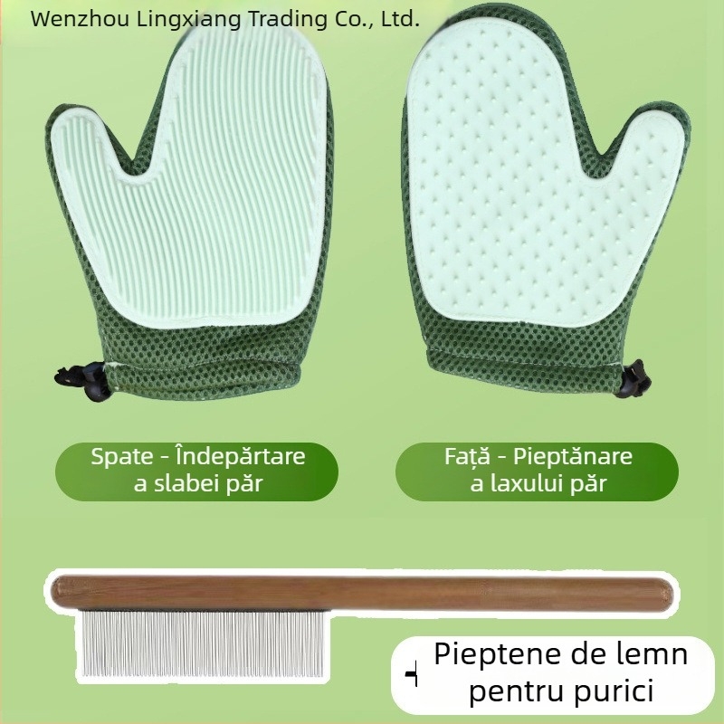 Mănuși de îngrijire pentru pisici – elimină părul liber, mănuși de masaj, potrivite pentru pisici Ragdoll și cu păr lung; Brand Lingxiang