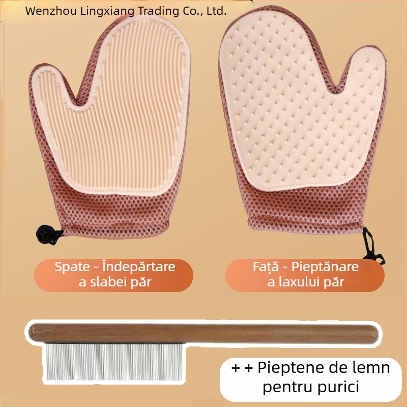 Mănuși de îngrijire pentru pisici – elimină părul liber, mănuși de masaj, potrivite pentru pisici Ragdoll și cu păr lung; Brand Lingxiang