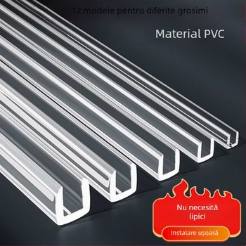 Protector de margine din silicon, transparent, în formă de U, pentru masă de cafea din sticlă securizată – protecție a colțurilor