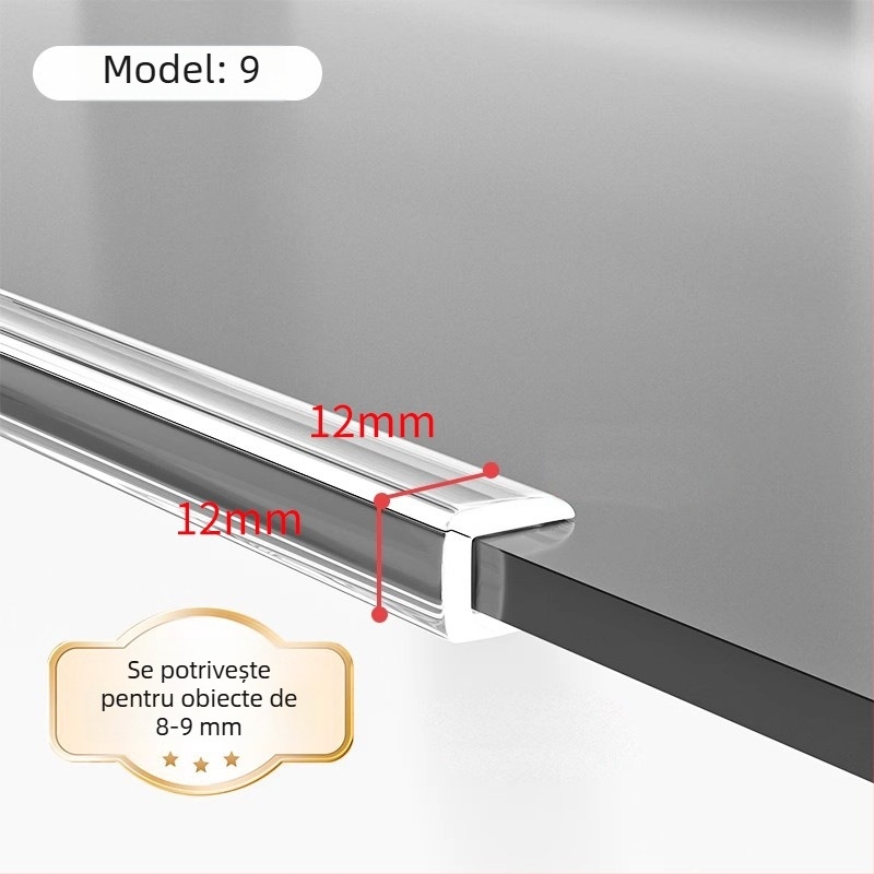 Protector de margine din silicon, transparent, în formă de U, pentru masă de cafea din sticlă securizată – protecție a colțurilor