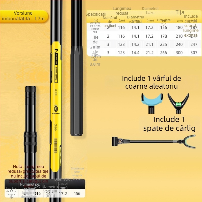 Giant Fin King Suport din carbon pentru undiță de pescuit, cu rotație multi-direcțională