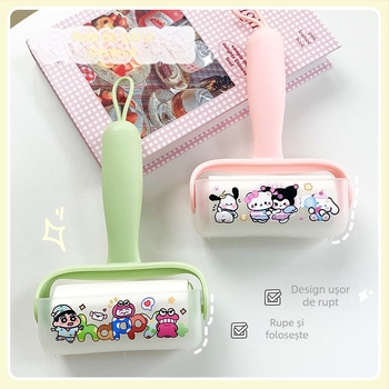 Rulou pentru haine cu coli de schimb – elimină părul și praful; materiale: PP, PET, gel de silice, adeziv topit; stil desen animat; lansare primăvara 2025