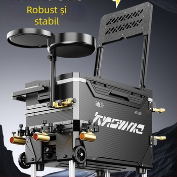 Cutie de pescuit – set complet, multifuncțional cu rotile, material PP, capacitate sub 9 L