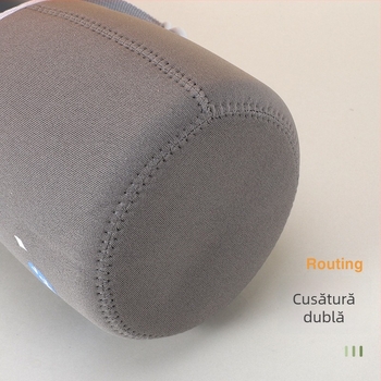 Husă pentru pahar cu design animat și curea diagonală, material textil, imprimare logo, personalizare disponibilă, Gold wheel premium, ambalaj 7x18x29 cm