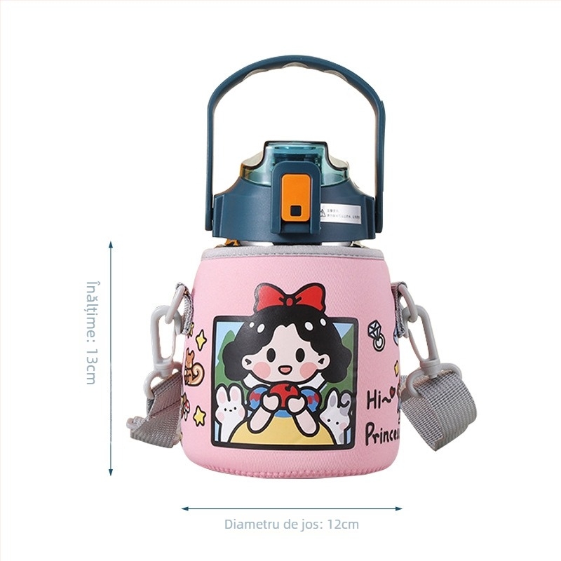 Husă pentru pahar cu design animat și curea diagonală, material textil, imprimare logo, personalizare disponibilă, Gold wheel premium, ambalaj 7x18x29 cm