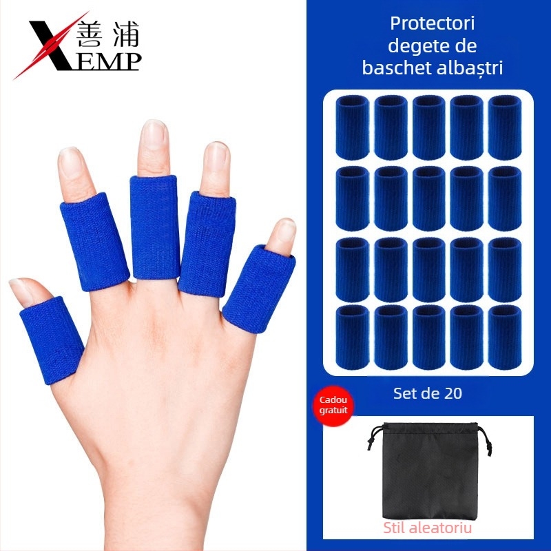 Protector deget baschet – autoadeziv, compresie anti-entorsare, susținere a articulației degetului, adulți, fibră poliester