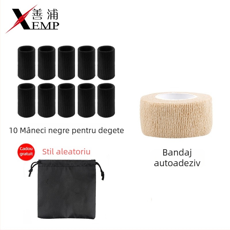Protector deget baschet – autoadeziv, compresie anti-entorsare, susținere a articulației degetului, adulți, fibră poliester