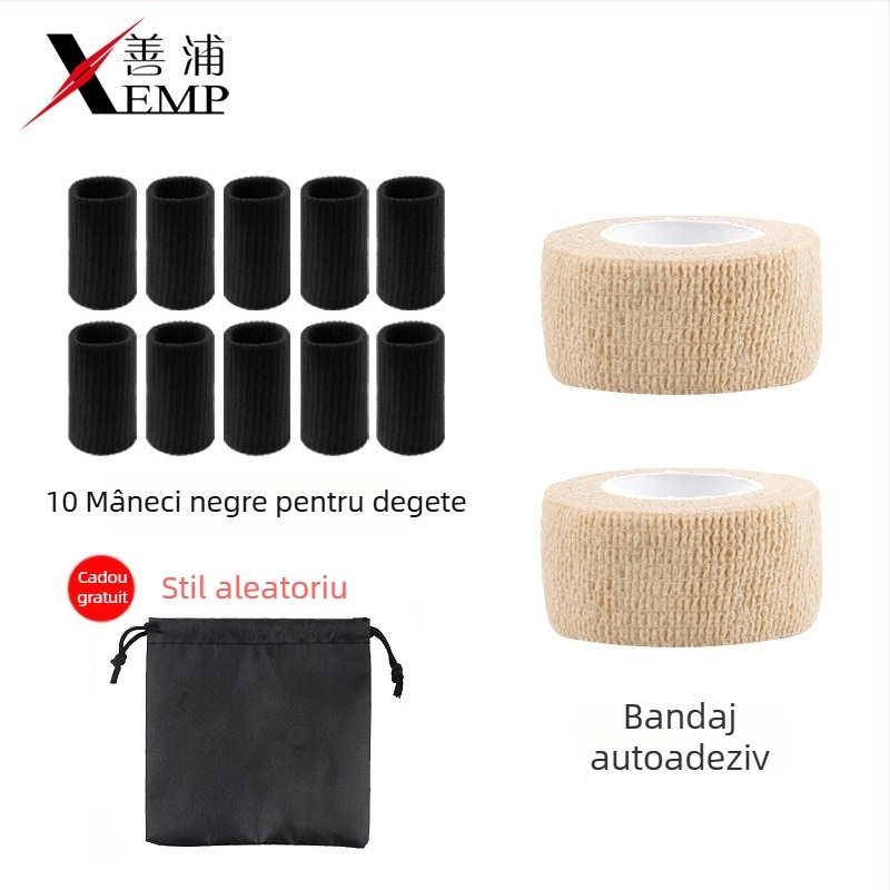 Protector deget baschet – autoadeziv, compresie anti-entorsare, susținere a articulației degetului, adulți, fibră poliester