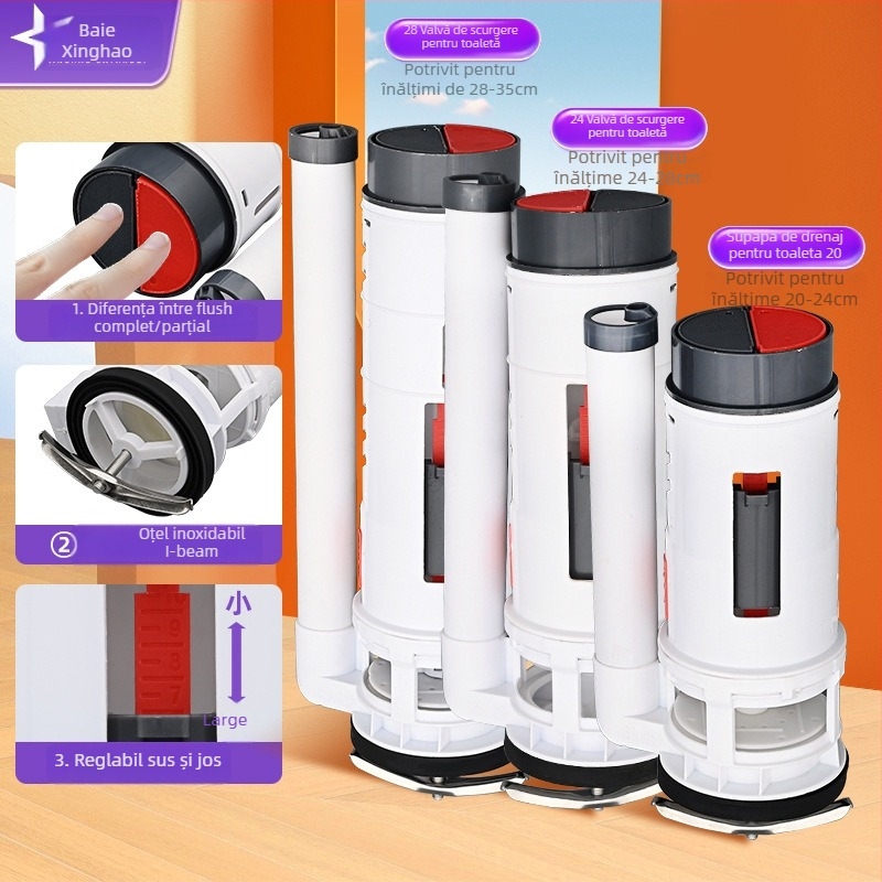 Ventil de intrare-ieșire a rezervorului de toaletă, universal, din plastic, instalare manuală, accesorii sanitare, stil minimalist modern.
