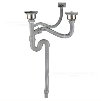 Set de drenaj pentru chiuveta de bucătărie, pentru chiuvete cu o singură și cu două bazine, din ABS plastic și oțel inoxidabil, design modern minimalist