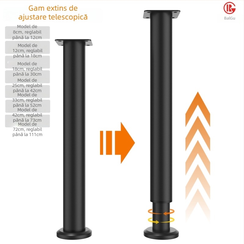 Picioare reglabile pentru mobilier: picioare metalice pentru mese, canapele și dulapuri, model 0078, Bai Gu, stil modern minimalist