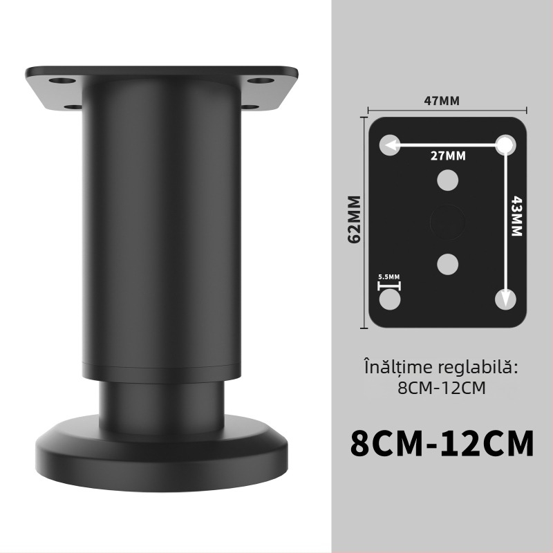 Picioare reglabile pentru mobilier: picioare metalice pentru mese, canapele și dulapuri, model 0078, Bai Gu, stil modern minimalist