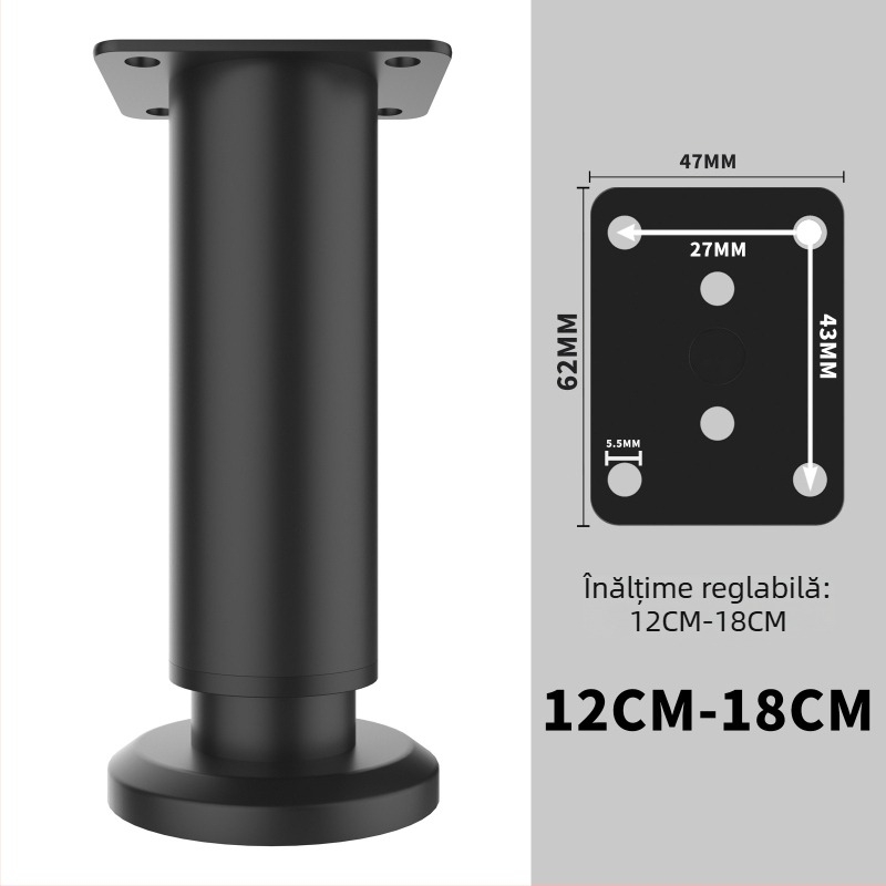 Picioare reglabile pentru mobilier: picioare metalice pentru mese, canapele și dulapuri, model 0078, Bai Gu, stil modern minimalist