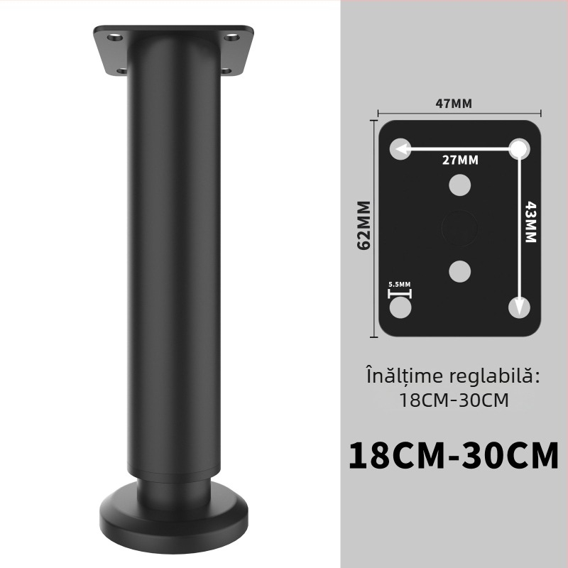 Picioare reglabile pentru mobilier: picioare metalice pentru mese, canapele și dulapuri, model 0078, Bai Gu, stil modern minimalist