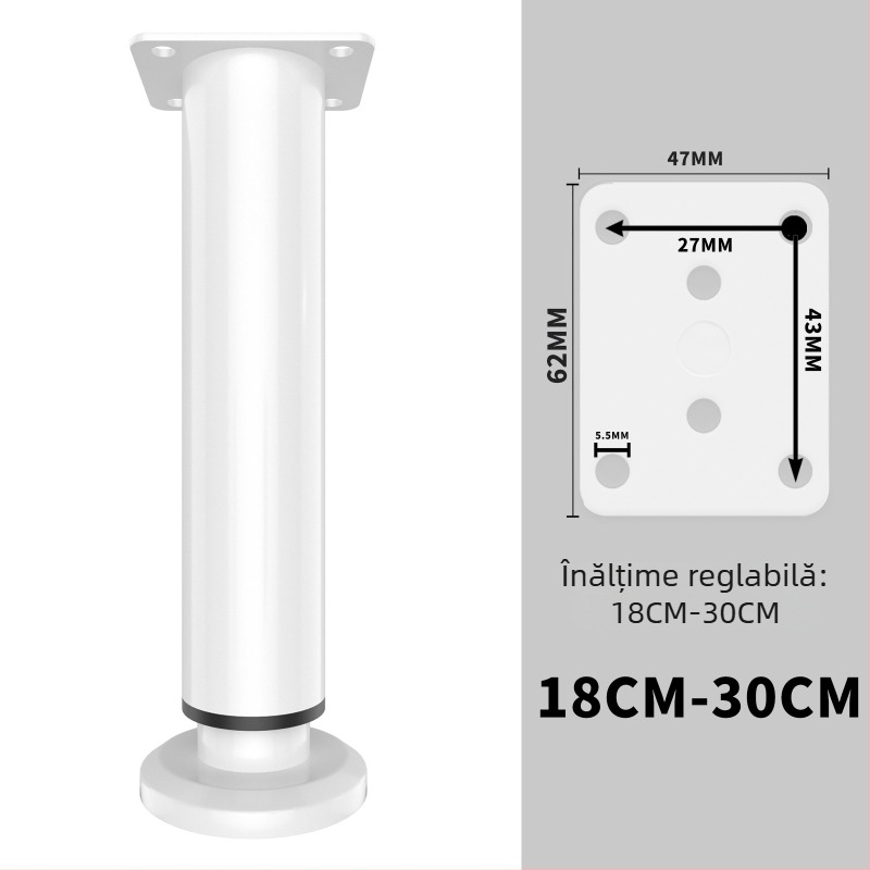 Picioare reglabile pentru mobilier: picioare metalice pentru mese, canapele și dulapuri, model 0078, Bai Gu, stil modern minimalist