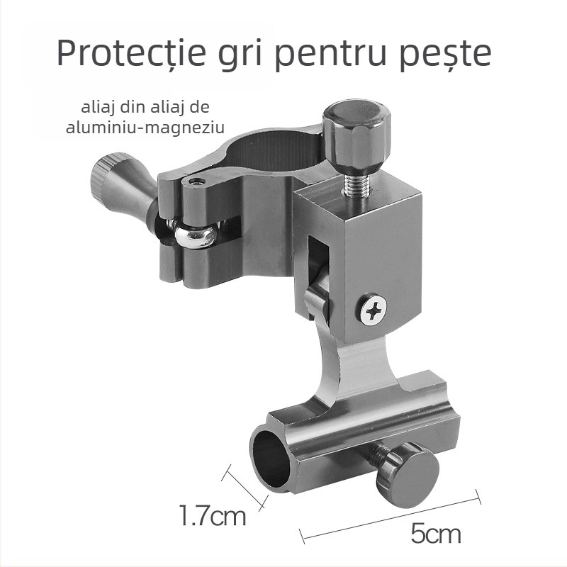 Huiyu Barn Suport portabil pentru pescuit din aliaj de aluminiu, cu tavă pentru momeli și țăruș pentru fixarea undițelor