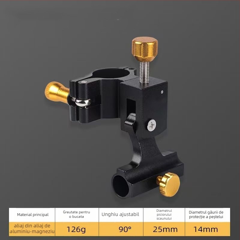 Huiyu Barn Suport portabil pentru pescuit din aliaj de aluminiu, cu tavă pentru momeli și țăruș pentru fixarea undițelor