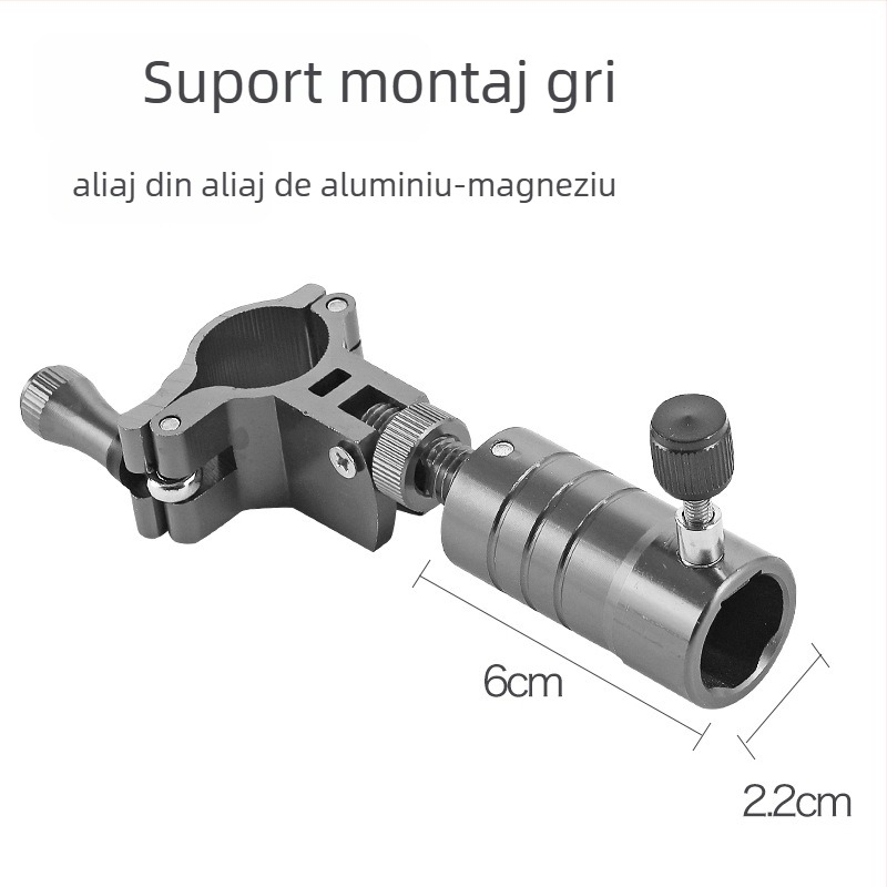 Huiyu Barn Suport portabil pentru pescuit din aliaj de aluminiu, cu tavă pentru momeli și țăruș pentru fixarea undițelor