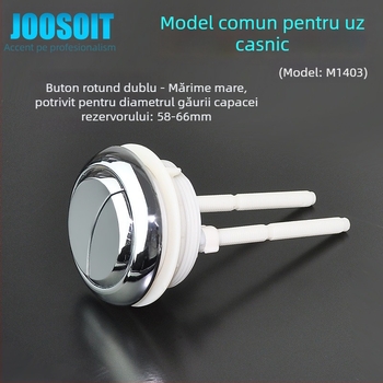 Buton dublu pentru toaletă, rezervor rotund clasic, piesă universală de înlocuire, instalare disponibilă, stil nou chinezesc