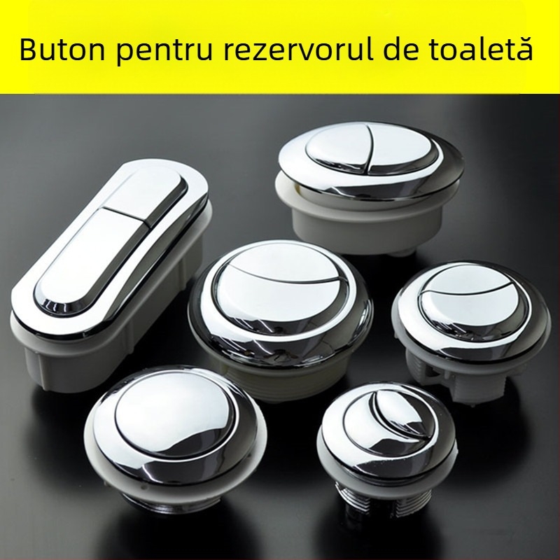 Buton dublu pentru toaletă, rezervor rotund clasic, piesă universală de înlocuire, instalare disponibilă, stil nou chinezesc