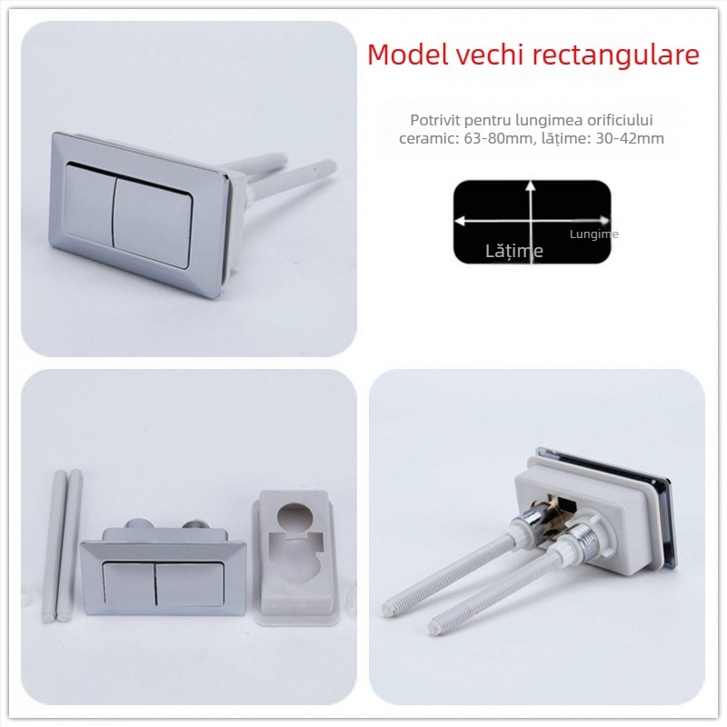 Buton dublu pentru toaletă, rezervor rotund clasic, piesă universală de înlocuire, instalare disponibilă, stil nou chinezesc