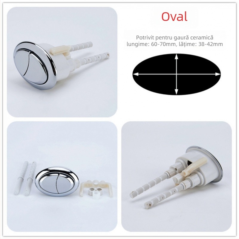 Buton dublu pentru toaletă, rezervor rotund clasic, piesă universală de înlocuire, instalare disponibilă, stil nou chinezesc